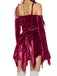 1960s Velvet Batwing Sleeve Irregular Hem Dress