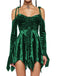 1960s Velvet Batwing Sleeve Irregular Hem Dress