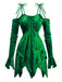 1960s Velvet Batwing Sleeve Irregular Hem Dress