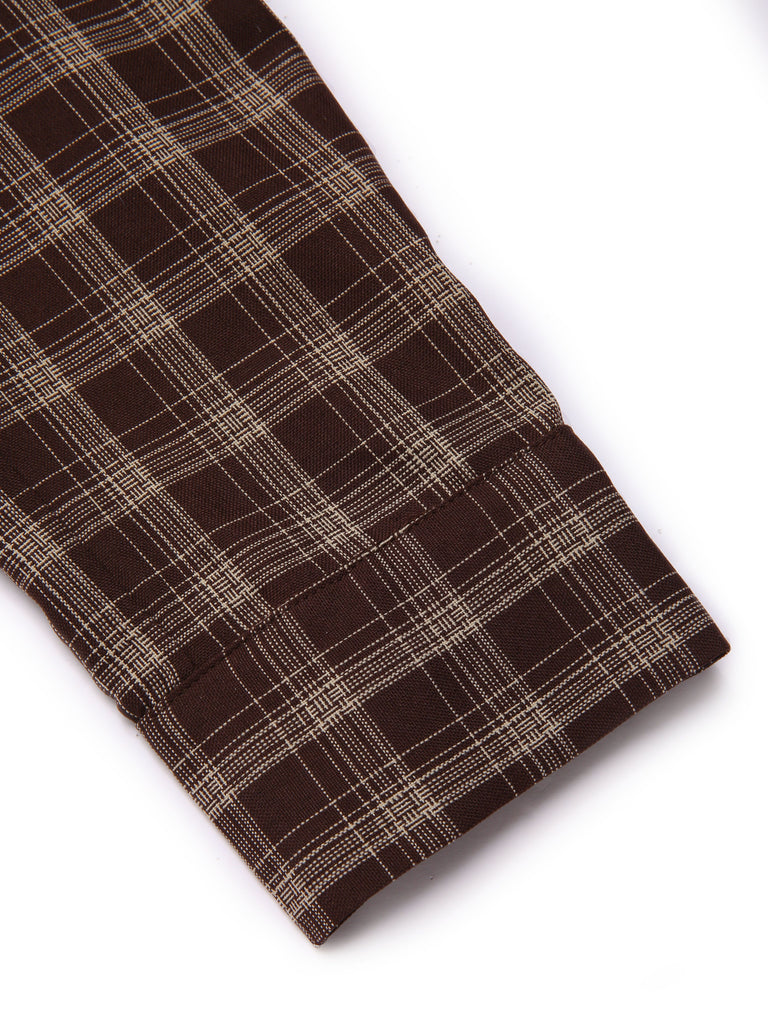 [Pre-Sale] 2PCS Khaki & Brown 1960s Plaid Patchwork Jacket & Pleated Skirt