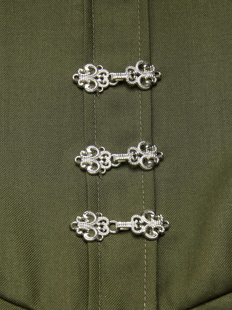 [Pre-Sale] 2PCS Green 1950s Victorian Bow Tie Dress & Cropped Cape