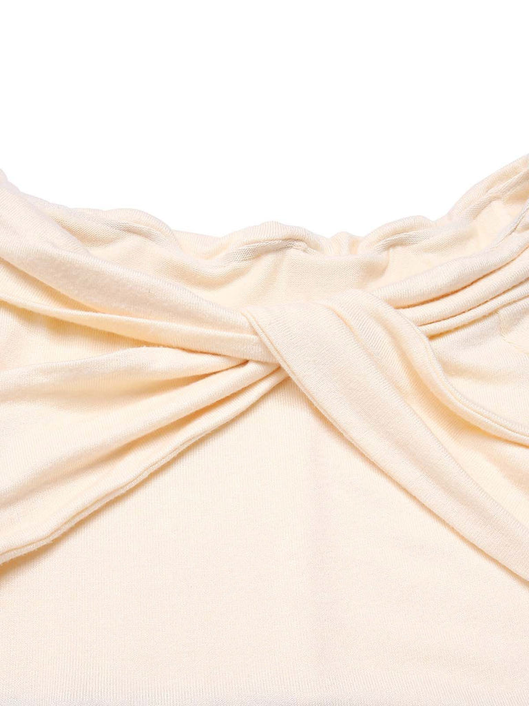 [Pre-Sale] Khaki 1930s Off Shoulder Knit Belt Mermaid Dress
