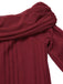 [Pre-Sale] Red 1950s Off-Shoulder Brushed Knit Tulle Cake Dress