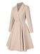 [Pre-Sale] Cream Color 1950s Shawl Collar Swing Coat