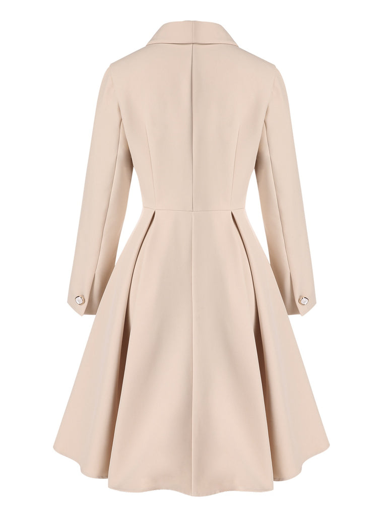 [Pre-Sale] Cream Color 1950s Shawl Collar Swing Coat