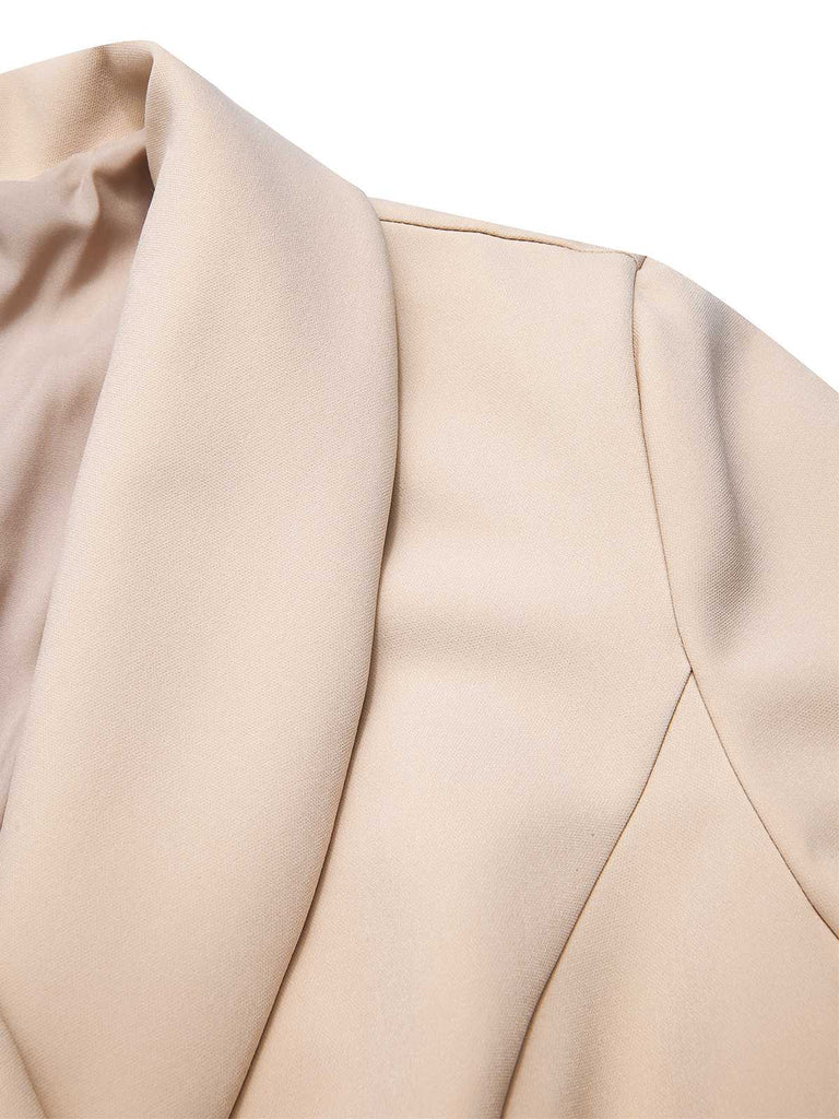 [Pre-Sale] Cream Color 1950s Shawl Collar Swing Coat