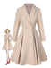 [Pre-Sale] Cream Color 1950s Shawl Collar Swing Coat