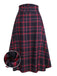 [Pre-Sale] Black 1940s High Waisted Plaid Midi Skirt