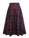 [Pre-Sale] Black 1940s High Waisted Plaid Midi Skirt