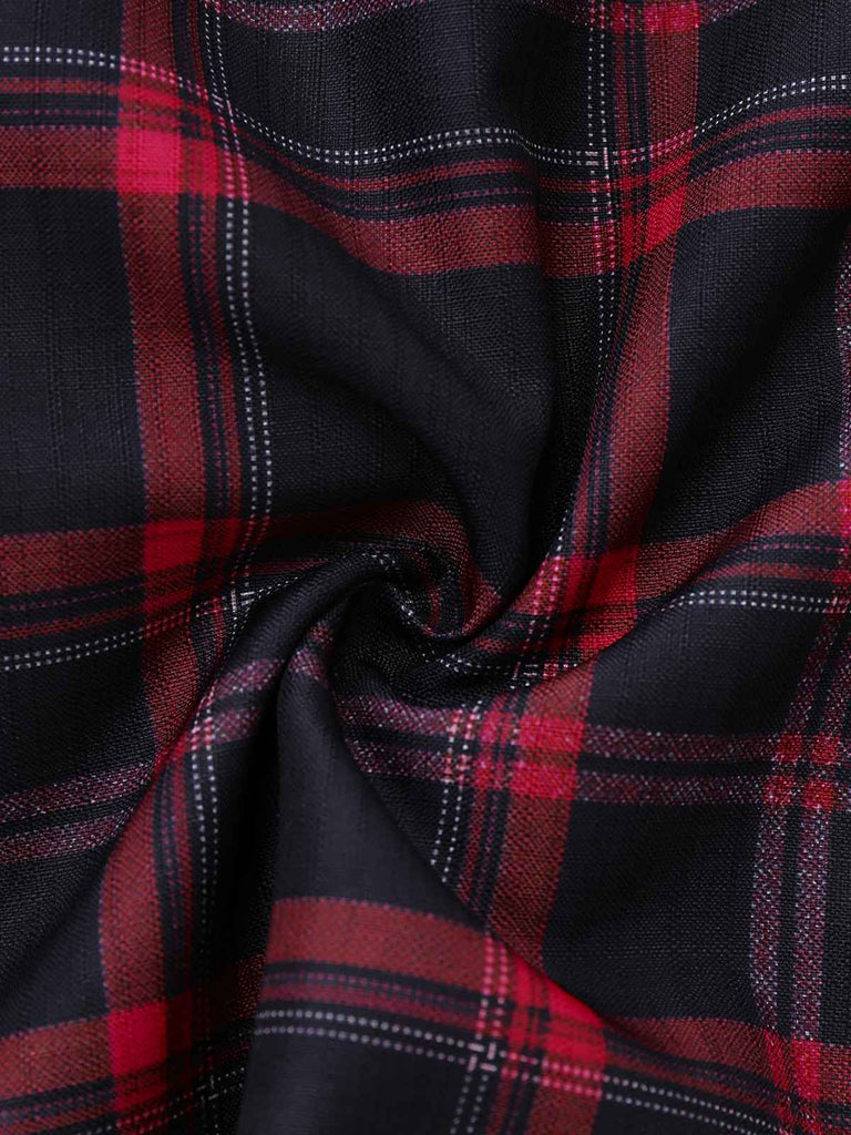 [Pre-Sale] Black 1940s High Waisted Plaid Midi Skirt