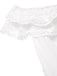 [Pre-Sale] White 1950s Off-Shoulder Cut-Out Floral Dress