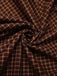 [Pre-Sale] Brown 1970s Cotton Strapless Plaid Irregular Ruffled Dress