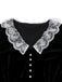 [Pre-Sale] Black 1940s Lace Lapel V-Neck Velvet Dress