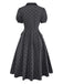 [Pre-Sale] Gray 1950s Flocked Polka Dot Puff Dress