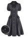 [Pre-Sale] Gray 1950s Flocked Polka Dot Puff Dress