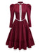 [Pre-Sale] Wine Red 1930s Victorian Lace Long Sleeve Dress