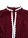 [Pre-Sale] Wine Red 1930s Victorian Lace Long Sleeve Dress