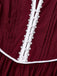 [Pre-Sale] Wine Red 1930s Victorian Lace Long Sleeve Dress