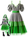[Pre-Sale] Neon Green 1950s Striped Lace Strap Dress