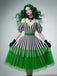 [Pre-Sale] Neon Green 1950s Striped Lace Strap Dress