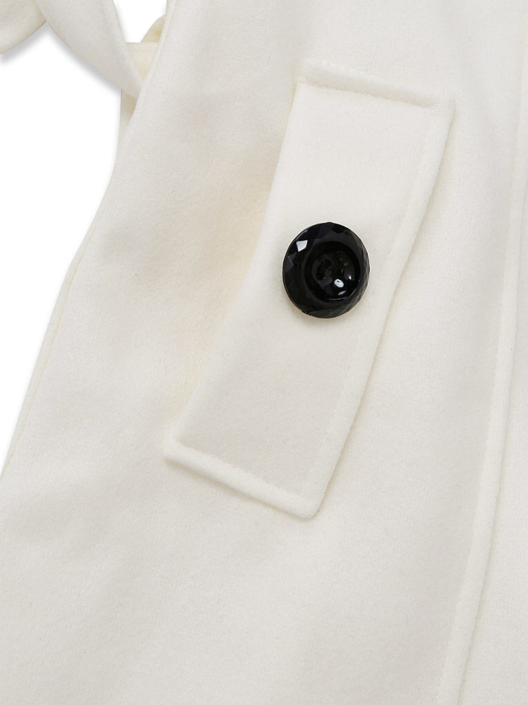 1940s Removable Faux-Fur Collar Buttons Coat