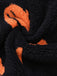 Orange 1930s Halloween Pumpkin Zipper Hooded Jumpsuit