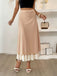 Khaki 1940s Pearl Double Layer A-Line Skirt