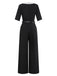 [Pre-Sale] 1930s V-Neck Contrast Belted Jumpsuit