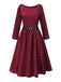 [Pre-Sale] Deep Red 1950s Button Pocket Pleated Dress