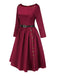 [Pre-Sale] Deep Red 1950s Button Pocket Pleated Dress