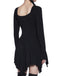 Black 1980s Halloween Skull Print Mini Dress