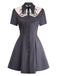 Black 1960s Scorpion Hearts Print Shirt Dress