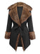 1950s Faux Fur Collar Lapel Belt Coat