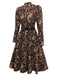 [Pre-Sale] Brown 1980s Floral Lace Patchwork Corduroy Dress
