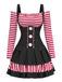 [Pre-Sale] Multicolor 1980s Joker Pleated Cotton Stripe Dress