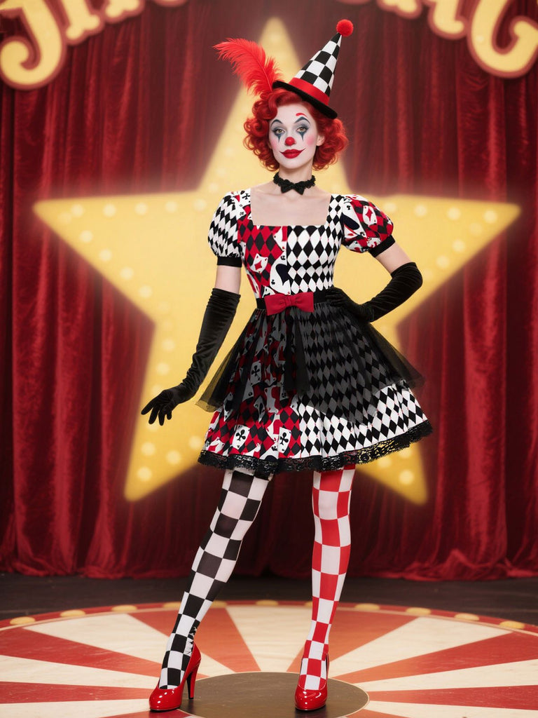 [Pre-Sale] 1980s Red & Black Plaid Poker Card Dress