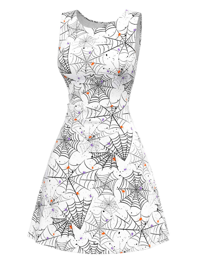 [Pre-Sale] Black & White 1960s Horror Spider Web Dress