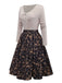 [Pre-Sale] Beige 1950s Twisted Knitted Christmas Elk Swing Dress