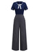 [Pre-Sale] Blue 1960s Sailor Collar Knitted Lace jumpsuit