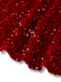 [Pre-Sale] Red 1980s Sequin Bow Puff Back Cutout Babydoll Dress