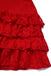 [Pre-Sale] Red 1930S Glitter Lace Tiered Boat-Neck Bow Party Dress