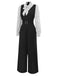 [Pre-Sale] Black 1940s Dots Mock Two-Piece Tie Neck Jumpsuit