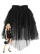 [Pre-Sale] Black 1960s Mesh Bow Layered Skirt