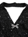 [Pre-Sale] Black 1960s Halter Bow Sequin Dress