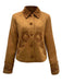 Brown 1970s Floral Suede Button Jacket