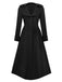 1940s Faux-Wool Notched Collar Long Coat