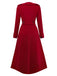 1940s Faux-Wool Notched Collar Long Coat