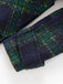 Green 1940s Notched Collar Blackwatch Plaid Long Coat