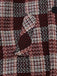Red 1950s Plaid Tweed Stand Collar Coat