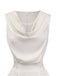 2PCS Beige 1950s Solid Sleeveless Cowl Neck Top & Pants